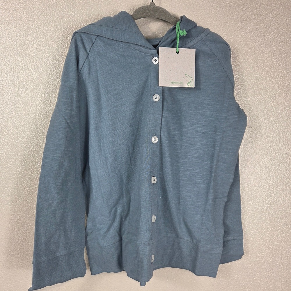 Kate Quinn Little Llam Goblin Button Front Raglan Hoodie 7Y NWT Organic Cotton